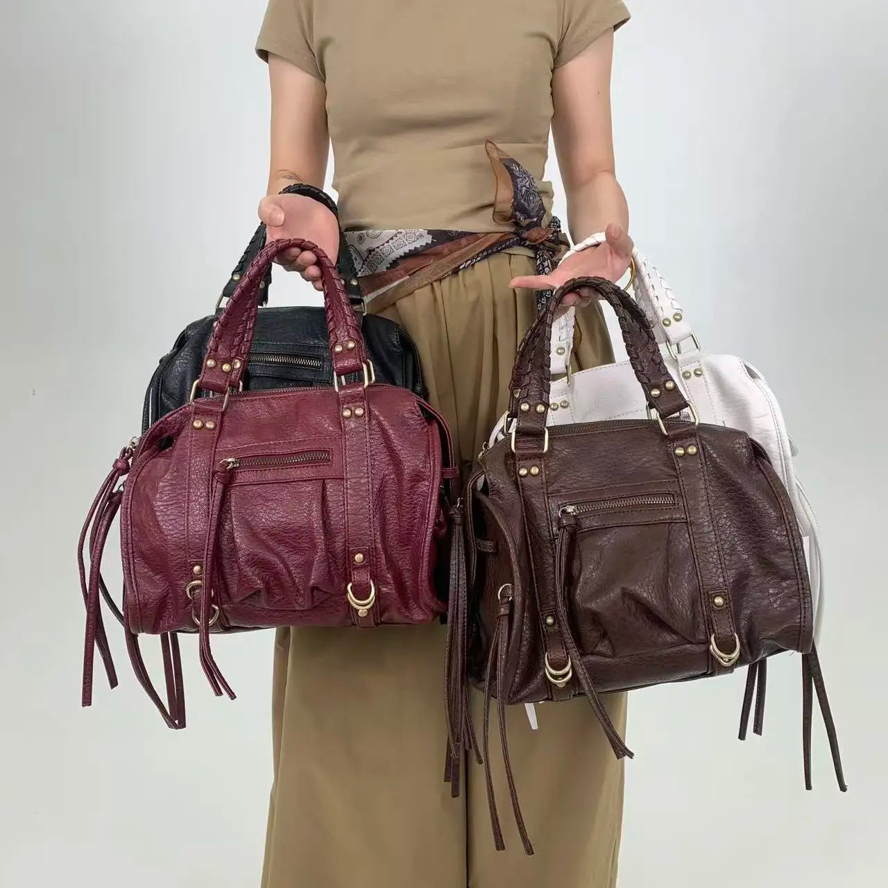 Y2K Rivet Shoulder Bag