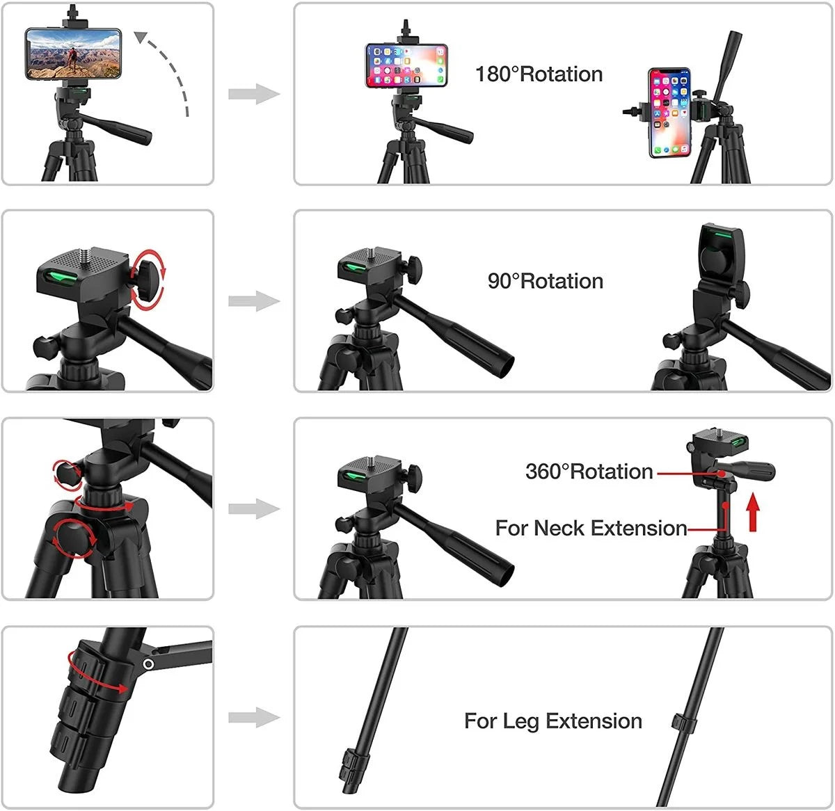 Adjustable Phone Tripod with Remote