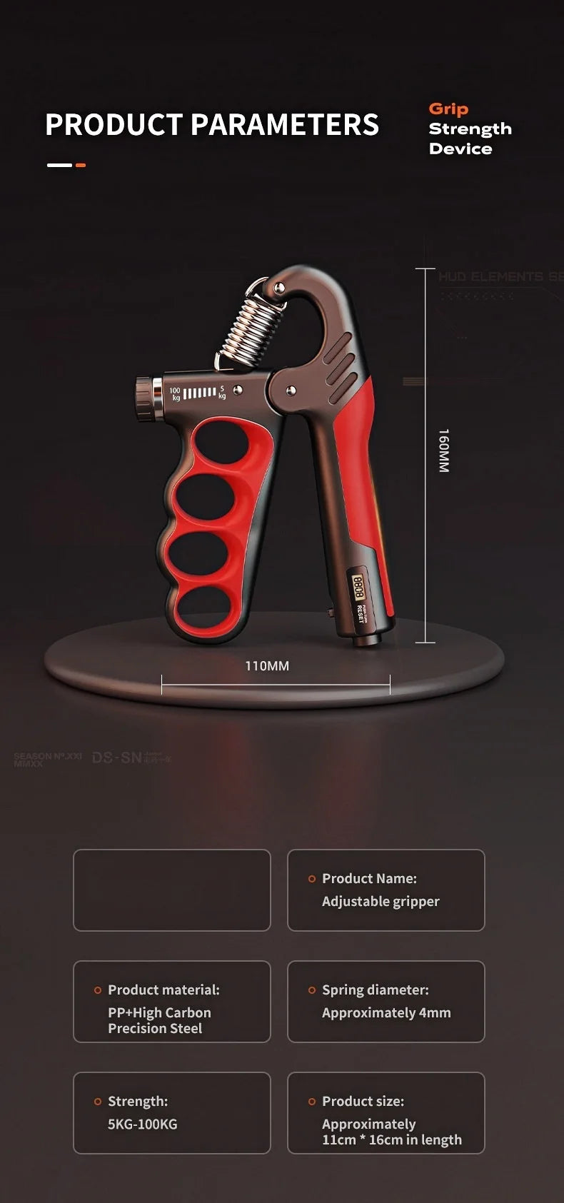 Digital Grip Strengthener - Upto 150kg | 330lbs