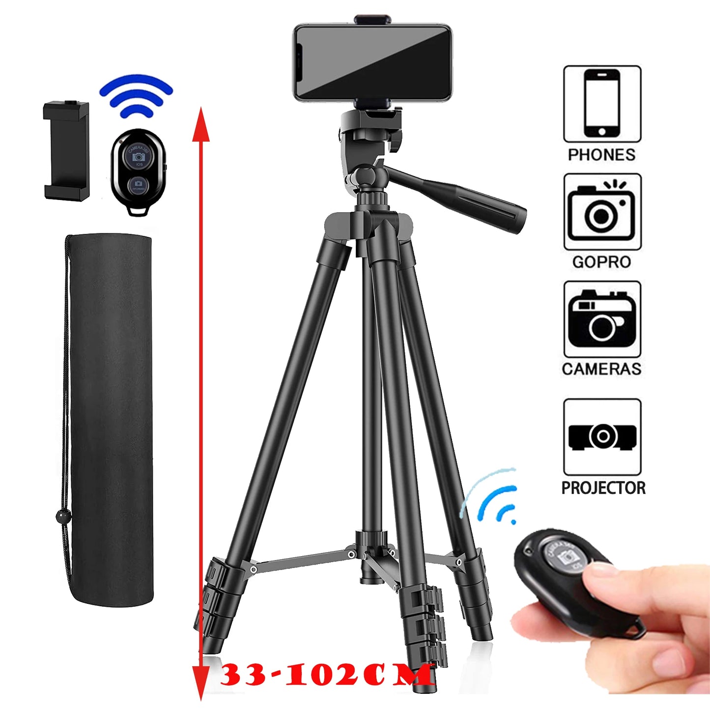 Adjustable Phone Tripod with Remote